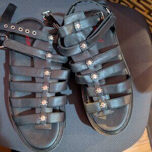 Demonia - LIKE NEW Slacker 18 Sandals - Super Cute with Skulls Women's Size 11
